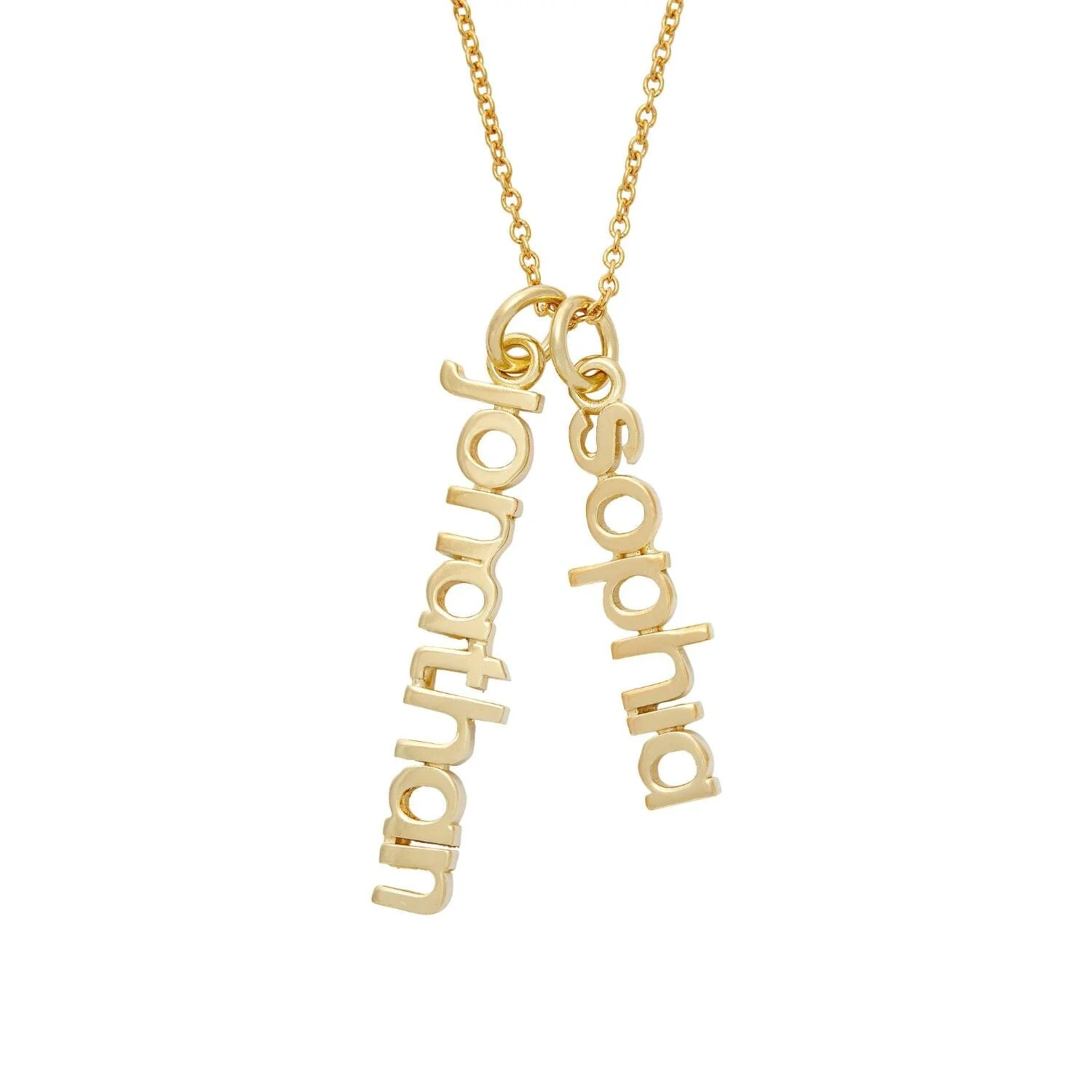 Vertical Name Necklace - 2 Names | Tiny Tags (US)