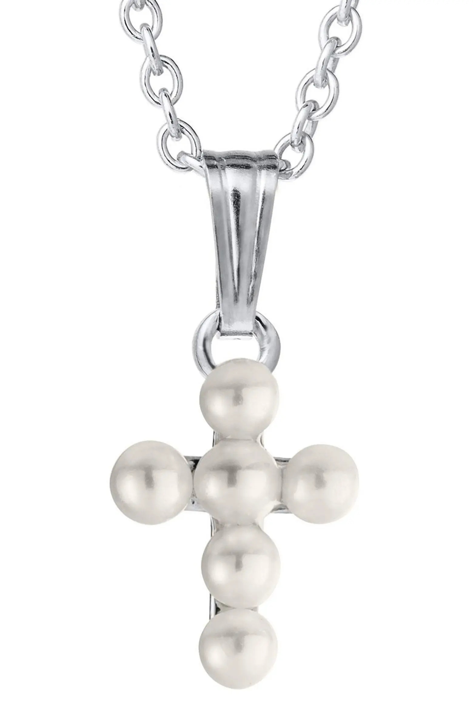 Cultured Pearl Cross Pendant Necklace | Nordstrom