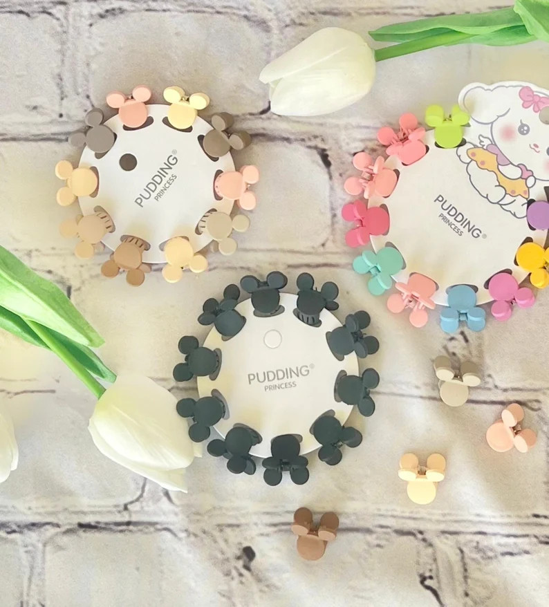 Mickey Hair Clip Mini Mickey Head Hair Claw Neutral Matte Color Mickey Hair Clip Girls Matte Hair... | Etsy (US)