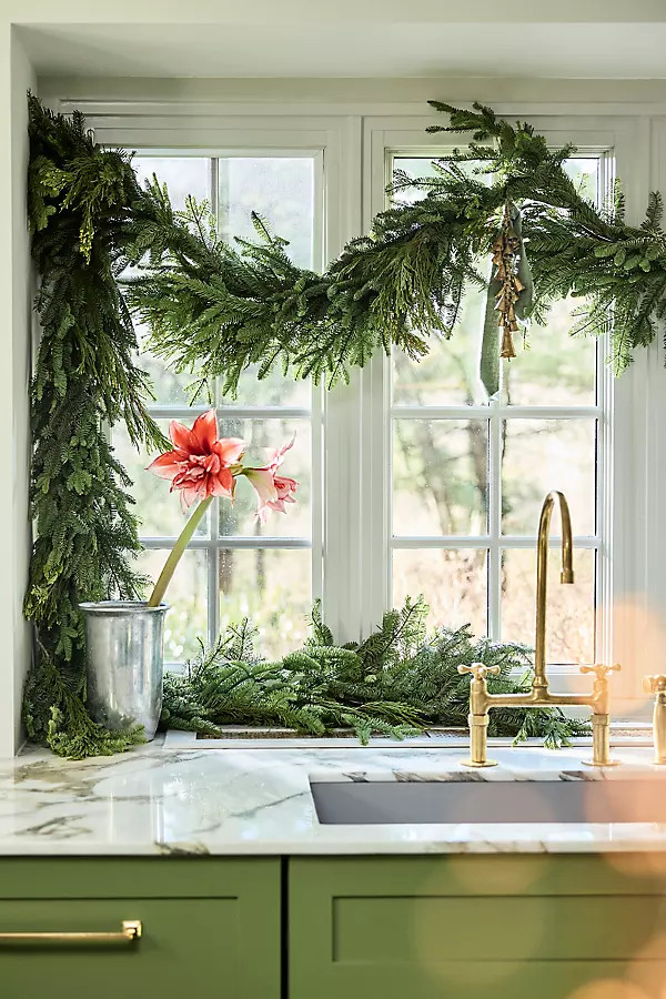 Fresh Fir + Pine Cone Garland, 12' in Beige at Terrain | Terrain