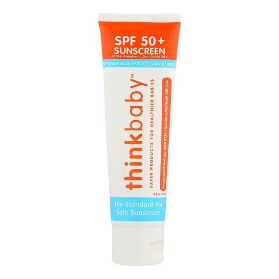 Amazon.com : Thinkbaby SPF 50+ Baby Sunscreen – Safe, Natural Sunblock for Babies - Water Resis... | Amazon (US)