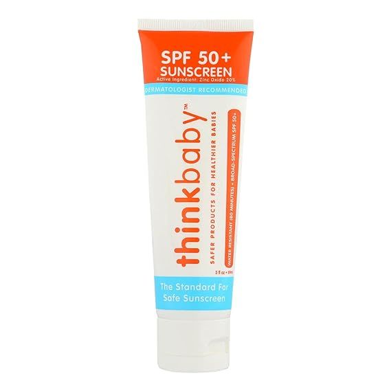 Amazon.com : Thinkbaby SPF 50+ Baby Sunscreen – Safe, Natural Sunblock for Babies - Water Resis... | Amazon (US)