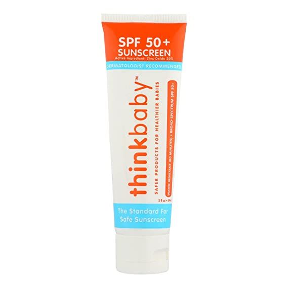 Amazon.com: Thinkbaby SPF 50+ Baby Sunscreen – Safe, Natural Sunblock for Babies - Water Resist... | Amazon (US)