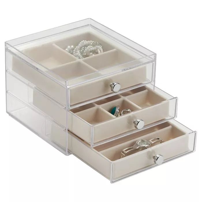 InterDesign 3 Jewelry Box - Clear Ivory | Target