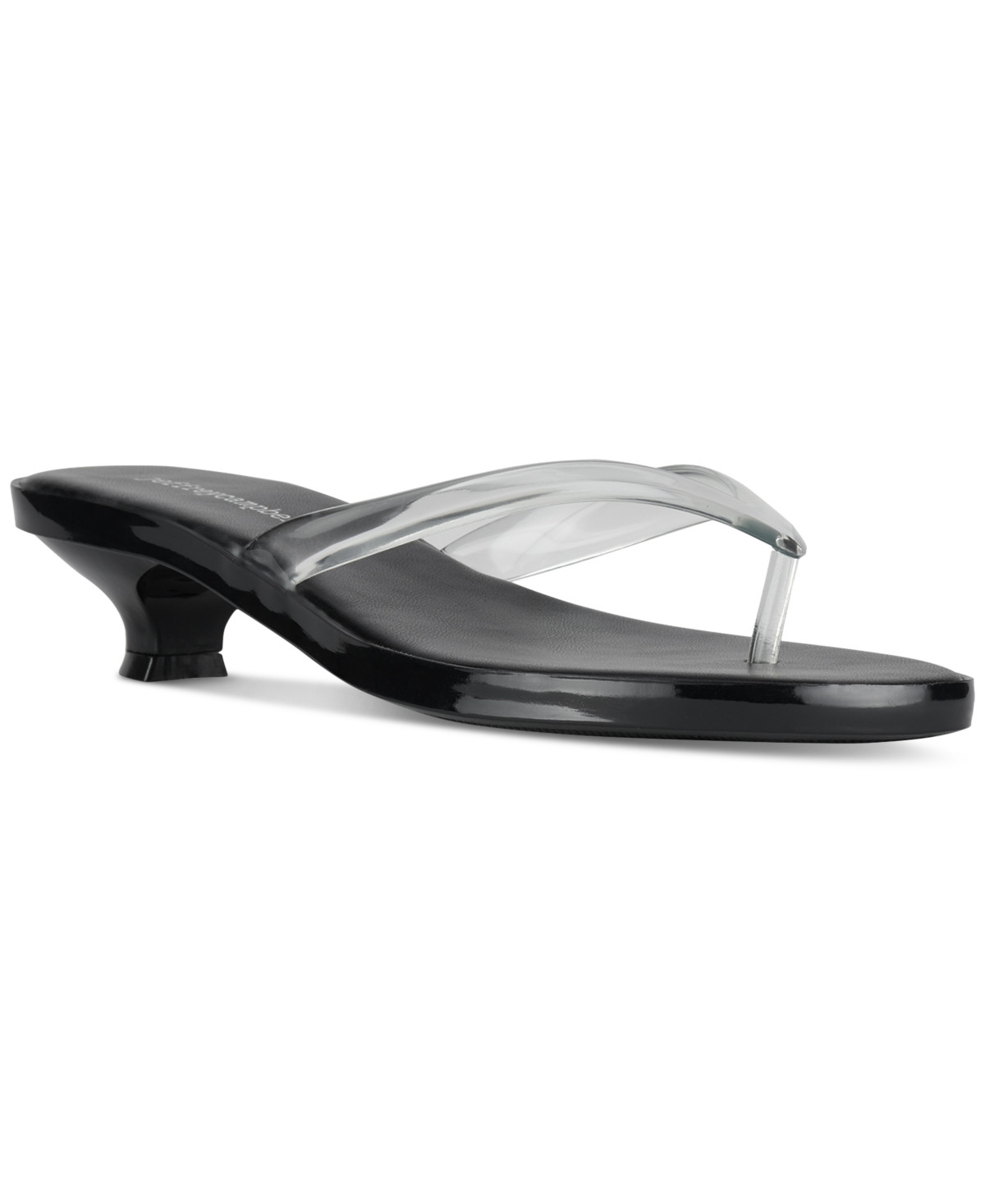 Jeffrey Campbell Lollipop Jelly Kitten-Heel Thong Sandals - Clear/Black Combo | Macy's