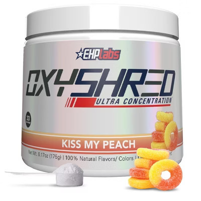 EHPlabs OxyShred Non Stimulant Pre Workout Powder & Fat Burner - Caffeine & Sugar Free Preworkout Energy Powder - Peach, 33 Servings | Target