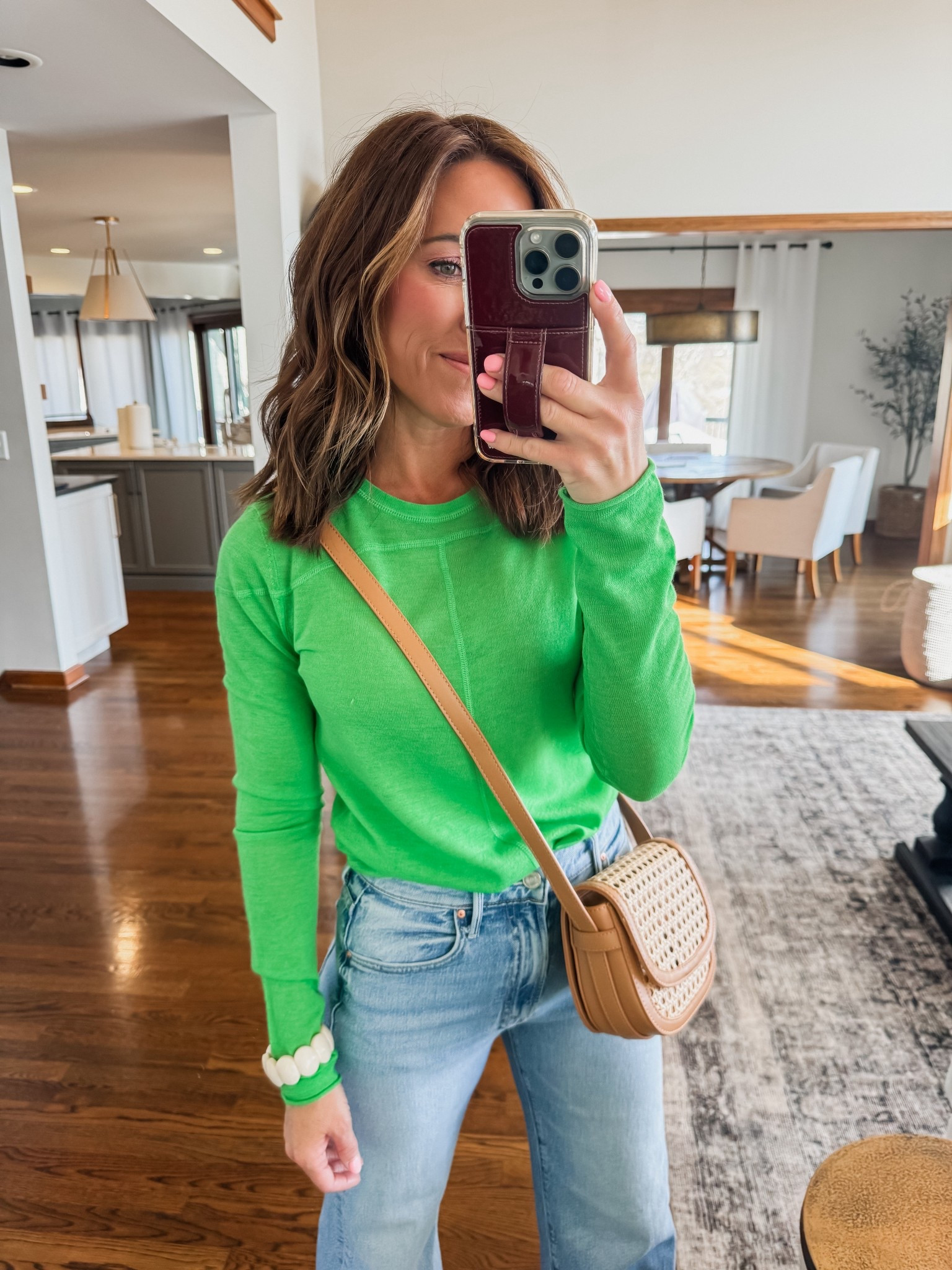 Bold but a really pretty shade of green. 
I sized up to a s 
Comes in another color and a color block option. 
Hoping for a restock in this bag - it’s been a top seller  

#LTKSeasonal #LTKgrwm