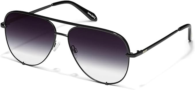 Amazon.com: QUAY High Key Polarized Aviator Sunglasses, Oversized, Black Frame Stylish Sunglasses... | Amazon (US)