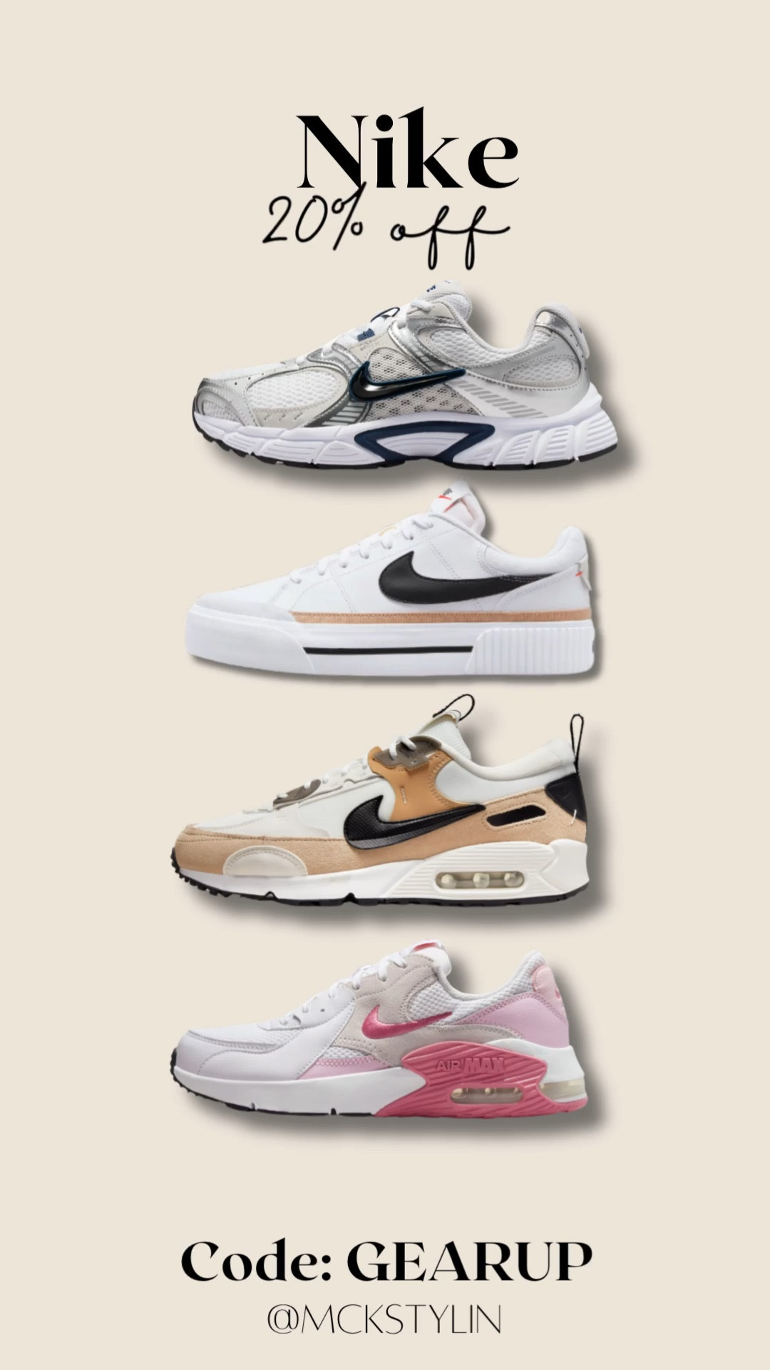 Nike 20% off sale! Use code: GEARUP

#LTKSaleAlert #LTKActive #LTKfitnessgoals