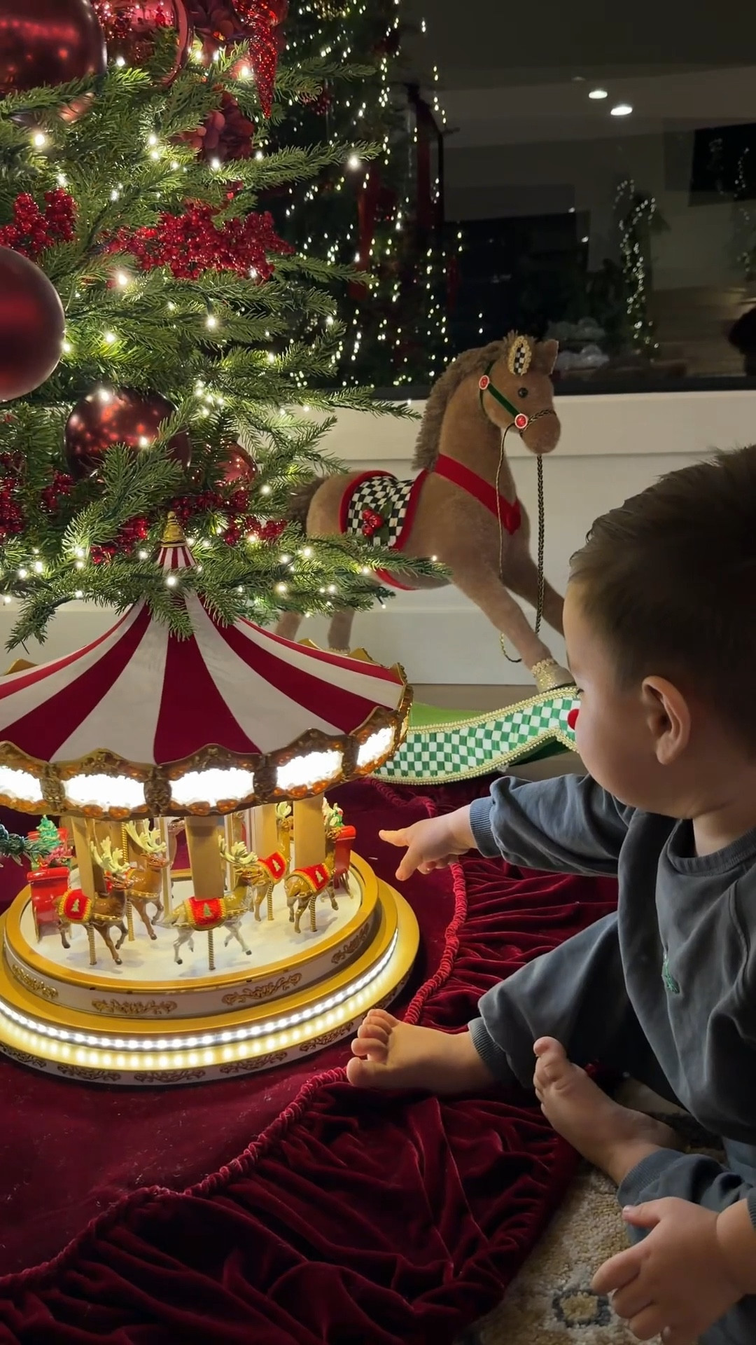 Atlas hasn’t stopped staring at this  Amazon carousel. It lights up, spins, plays music, and honestly makes the whole house feel more magical! 


Christmas decor from Amazon, Christmas tree, ornaments 


#LTKHome #LTKmomlife #LTKHoliday