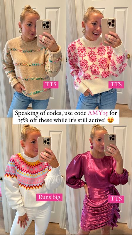 Cozy sweaters and pink dress 15% off with code AMY15 💓 #ShopAvara #sweaters #Thanksgivingoutfit 

#LTKSeasonal #LTKHoliday #LTKunder100