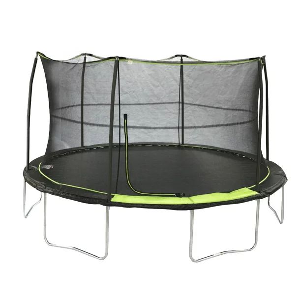 JumpKing 14ft Trampoline with Safety Enclosure, 200lb Weight Limit Black Lime Green - Walmart.com | Walmart (US)