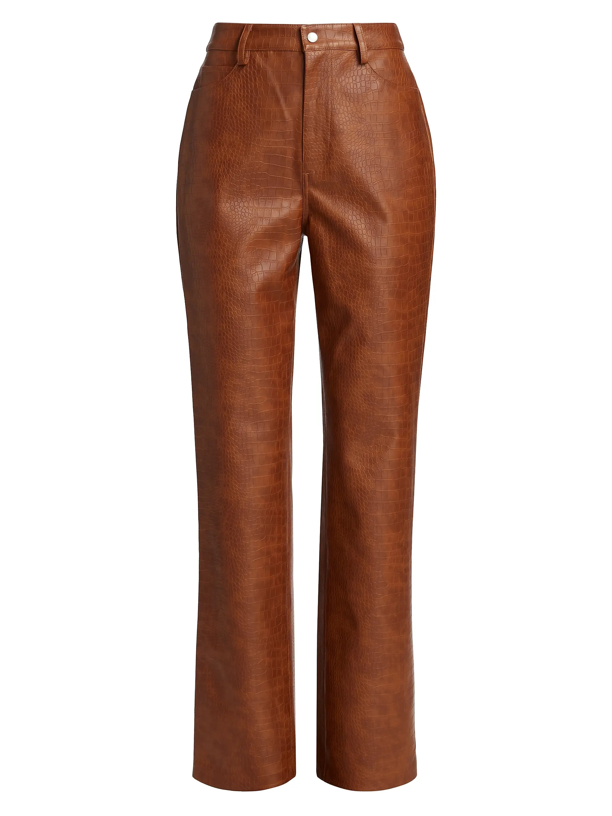 Lenny Croc Faux-Leather Pants | Saks Fifth Avenue