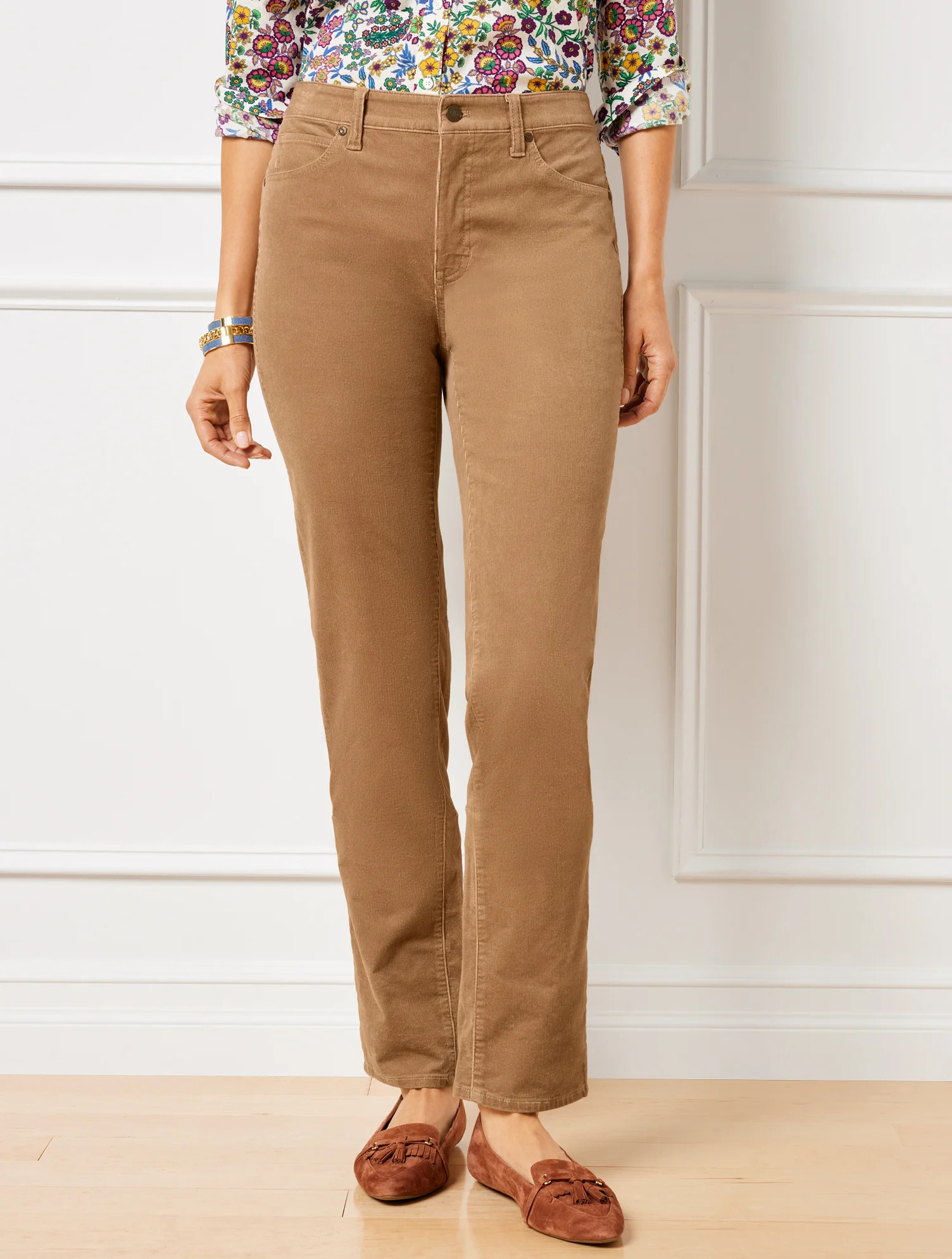 Stretch Corduroy Straight Leg Pants - Almond Buff - 16 Talbots | Talbots