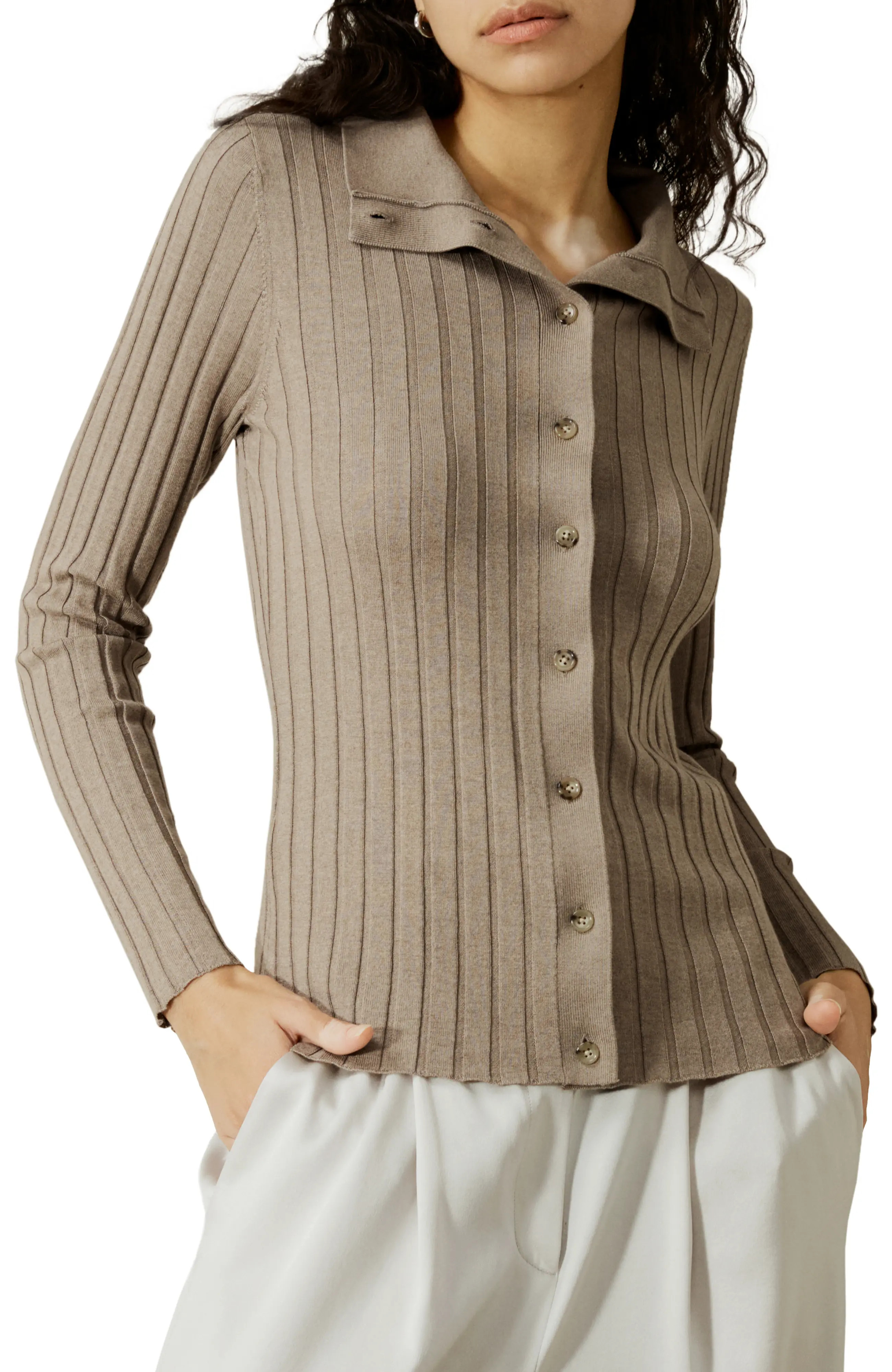 Ribbed Silk-Cashmere Blend Cardigan (Women) | Nordstrom | Nordstrom