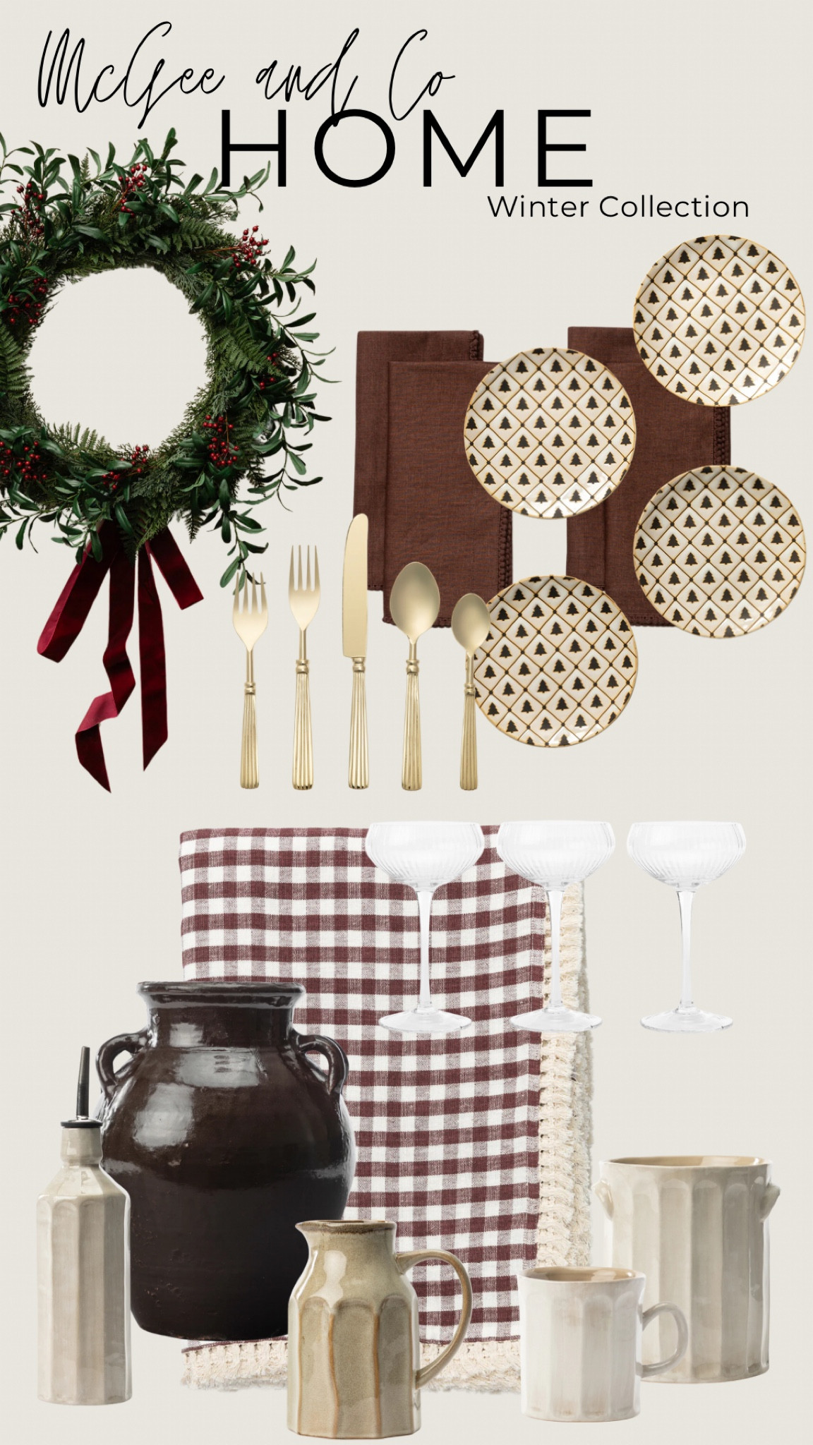 McGee and Co Winter collection. Full of rich, deep colors like burgundy and green.  Vases, pillows, blankets, wreaths, dining accessories and more.  For a limited time they are offering free shipping. 

#LTKSeasonal #LTKHome #LTKHoliday