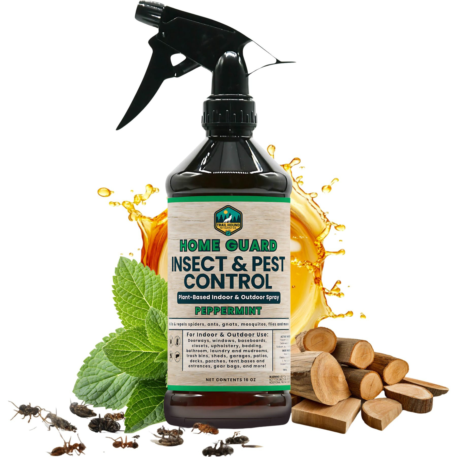 Trail Hound Pet Supply Co. Home Guard Peppermint Insect & Pest Control Flea & Tick Spray for Dogs, 16-fl oz bottle | Chewy
