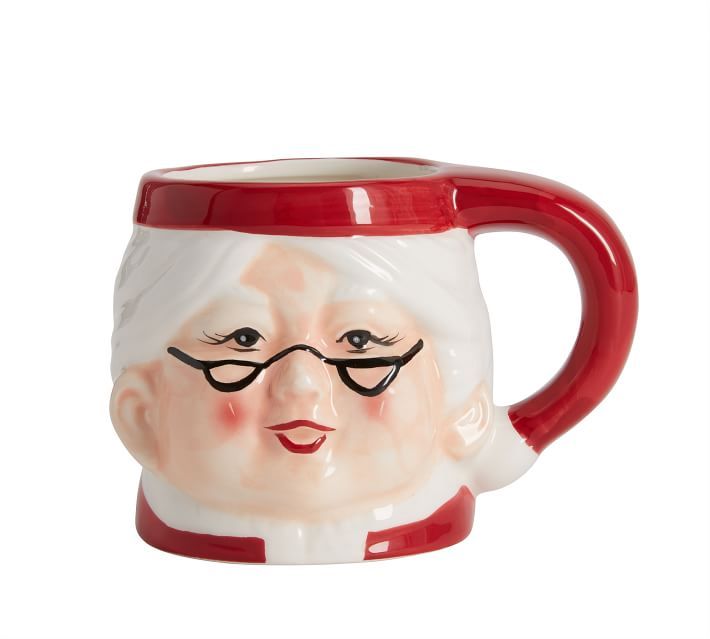 Mrs. Claus Shaped Handcrafted Ceramic Mugs | Pottery Barn (US)