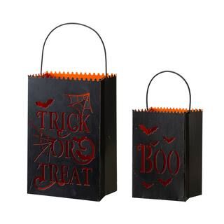 Glitzhome® Halloween Trick or Treat Metal Bucket Set | Michaels Stores