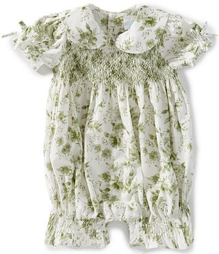 Edgehill Collection x Megan Karp Baby Girls Kennedy Floral Peter Pan Collar Bow Detail Romper | D... | Dillard's