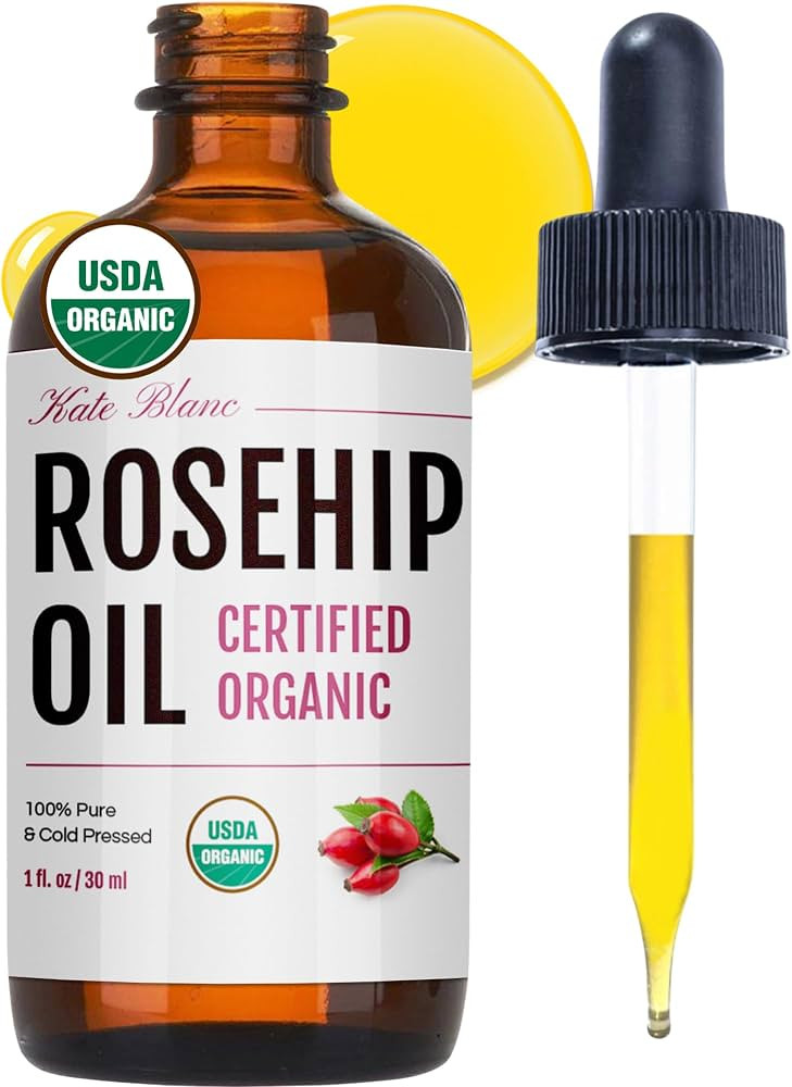 Kate Blanc Cosmetics Rosehip Oil for Face & Softer Glowing Skin (1oz, Organic, 100% Pure, Cold Pr... | Amazon (US)