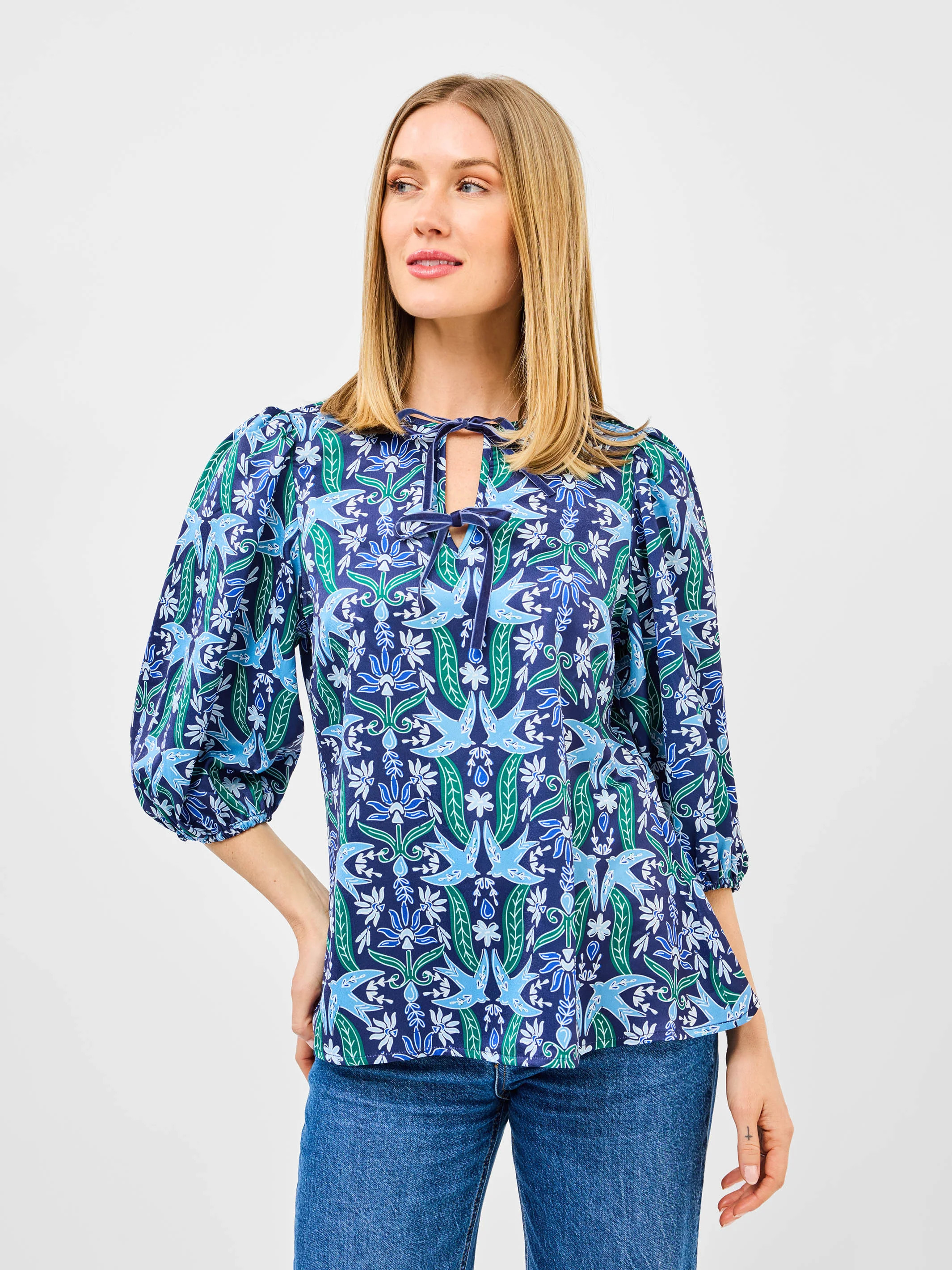Ren Top | Gossamer Wings Navy | Mary Square