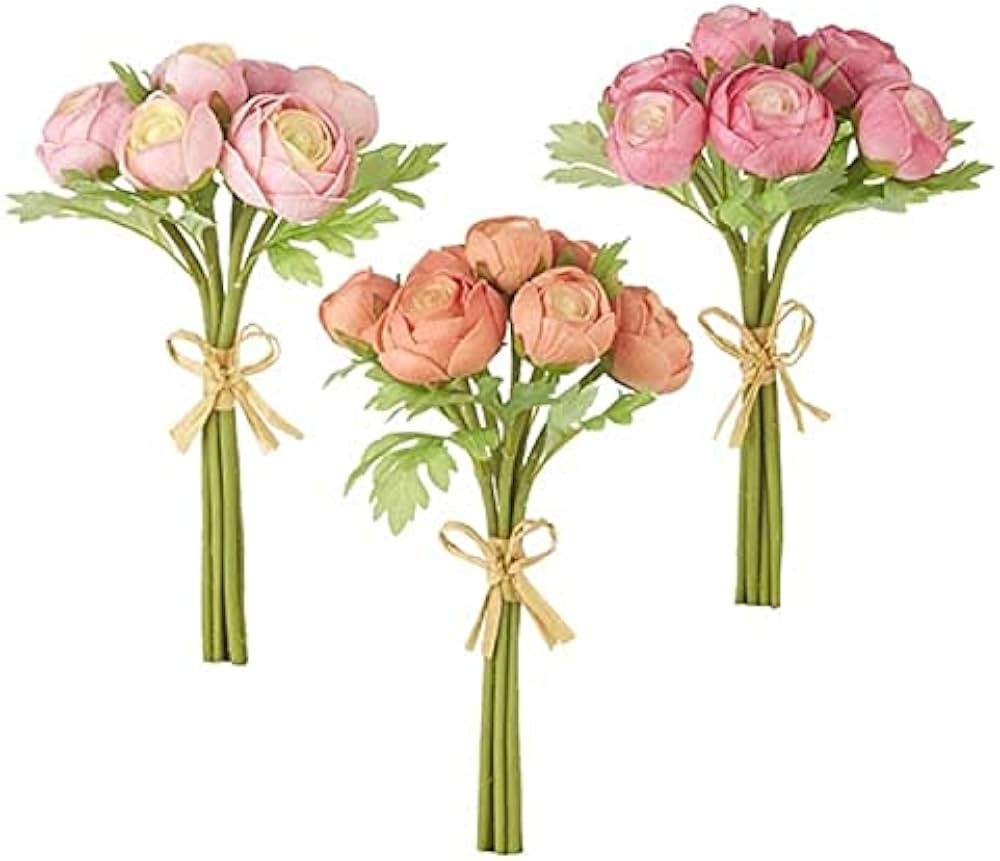 RAZ Imports Natural Surroundings 11" Real Touch Ranunculus Bundle, Asst of 3 | Amazon (US)