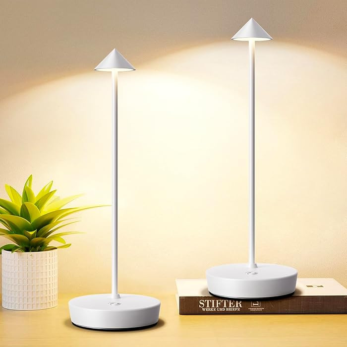 Set of 2 Rechargeable Cordless Table Lamp,6000mAh LED Battery Operated Desk Lamp Touch 3 Color Di... | Amazon (US)