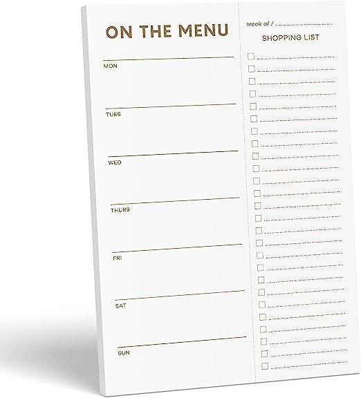 Sweetzer & Orange Gold Meal Planner and Grocery List Magnetic Notepad. 7x10” Meal Planning Pad ... | Amazon (US)