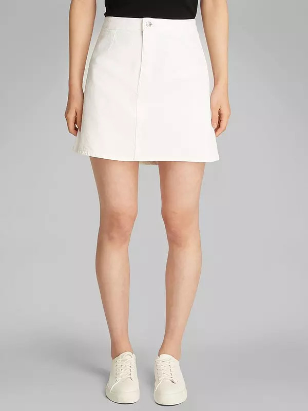 Calvin Klein Jeans Mini Denim Skirt - White | Very (UK)