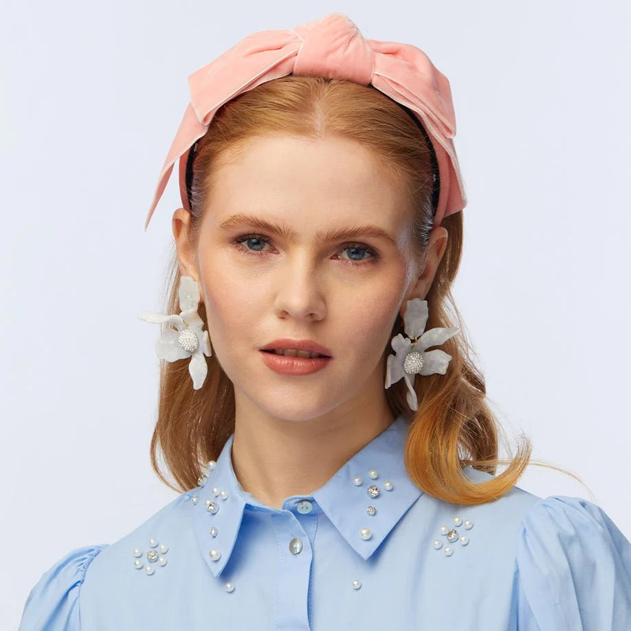 BLUSH SHIRLEY WIDE RIBBON HEADBAND | LELE SADOUGHI