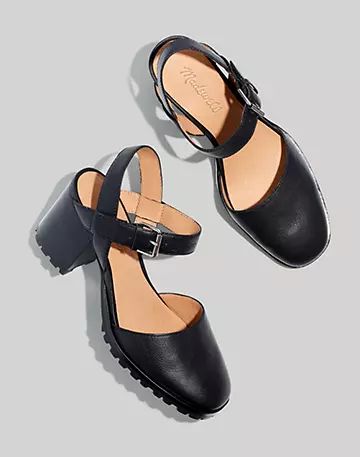 The Claudie Heeled Lugsole Mary Jane in Leather | Madewell