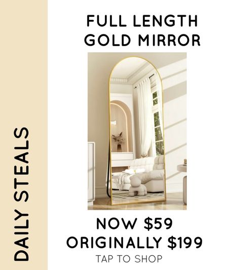 Full length gold mirror now $85 originally $199