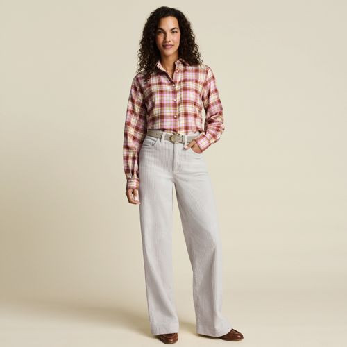 Women's High Rise Wide Leg Corduroy Pants - Lands' End - Brown - 10 | Lands' End (US)
