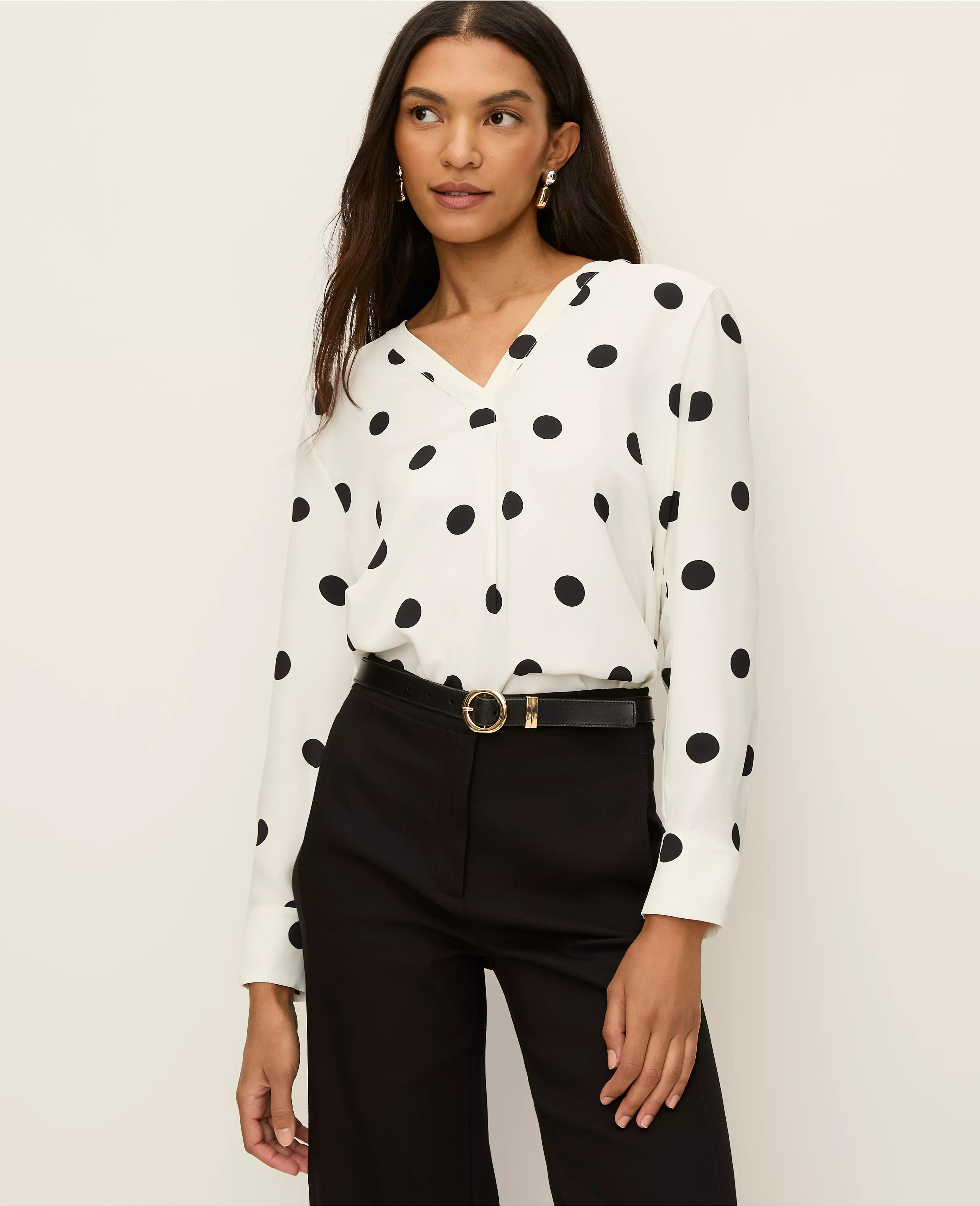 Mixed Media Dotted Top | Ann Taylor