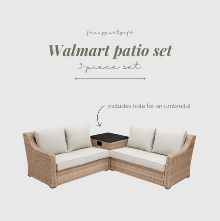 3-piece Walmart patio set! Such a great price, and included covers. The end table opens up for storage and includes a hole for an umbrella  

#LTKhome #LTKSeasonal