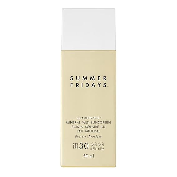 Summer Fridays ShadeDrops Broad Spectrum SPF 30 Mineral Milk Face Sunscreen with Zinc Oxide - Lig... | Amazon (US)