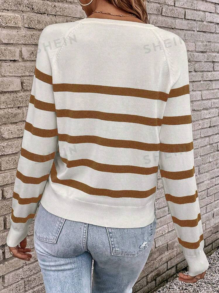 SHEIN LUNE Striped Pattern Sweater | SHEIN USA | SHEIN