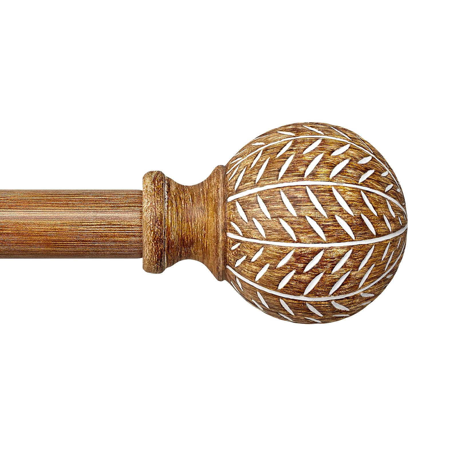 Wood Curtain Rods for Windows 48 to 84 Inch,1'' Diameter Drapery Rods with Imitation Wood Grain L... | Amazon (US)