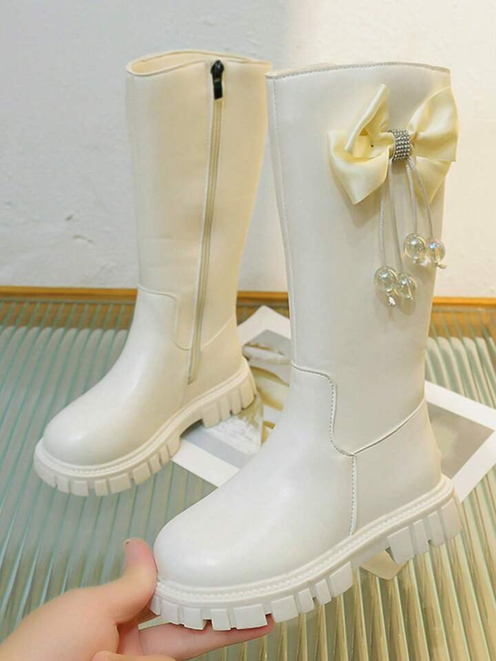 New Arrival Girls' Flat/knee-high/thick-soled/Boots For Big Kids/toddler, Autumn/winter | SHEIN