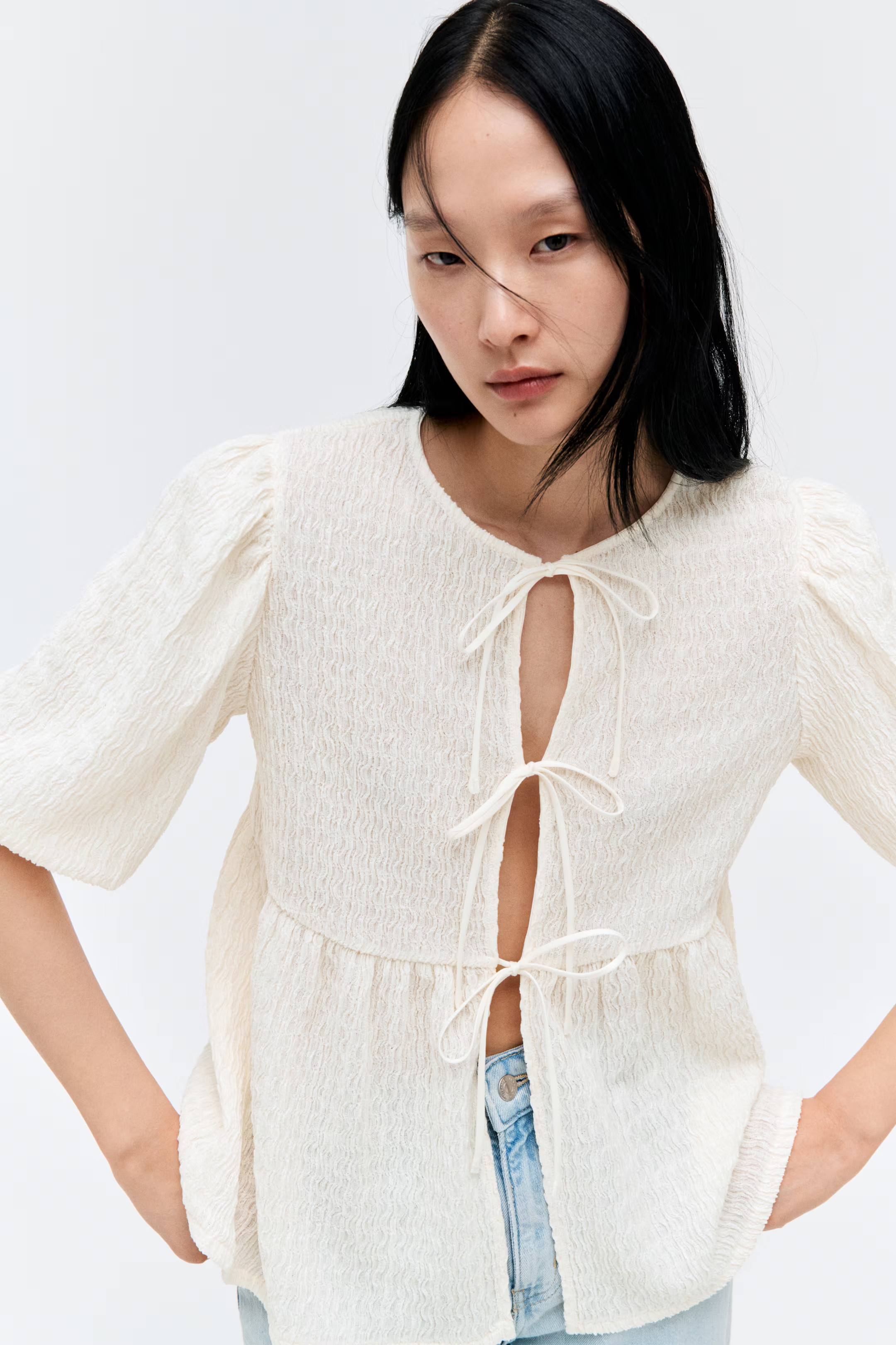 Tie-Front Peplum Top | H&M (US + CA)