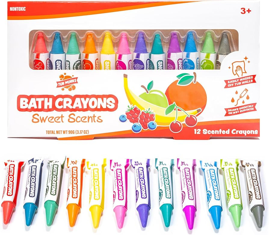Tub Works® Sweet Scents Smooth™ Bath Crayons Bath Toy, 12 Pack | Nontoxic, Washable Bath Crayo... | Amazon (US)