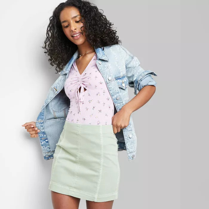 Women's Seamed Denim Mini Skirt - Wild Fable™ | Target