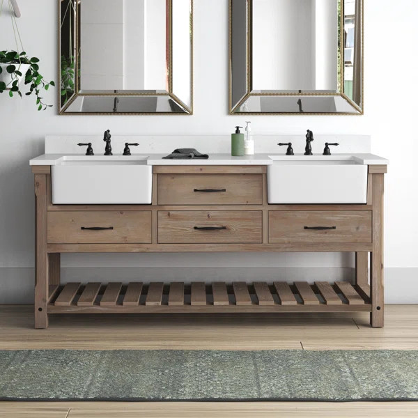 Mexborough 72'' Double Bathroom Vanity with Top | Wayfair North America