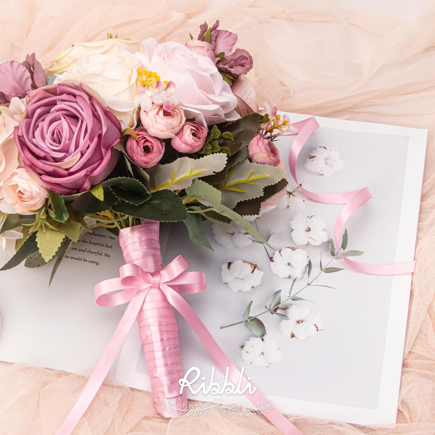 Ribbli Double Faced Light Pink Satin Ribbon,3/8” x Continuous 25 Yards,Use for Bows Bouquet,Gif... | Amazon (US)