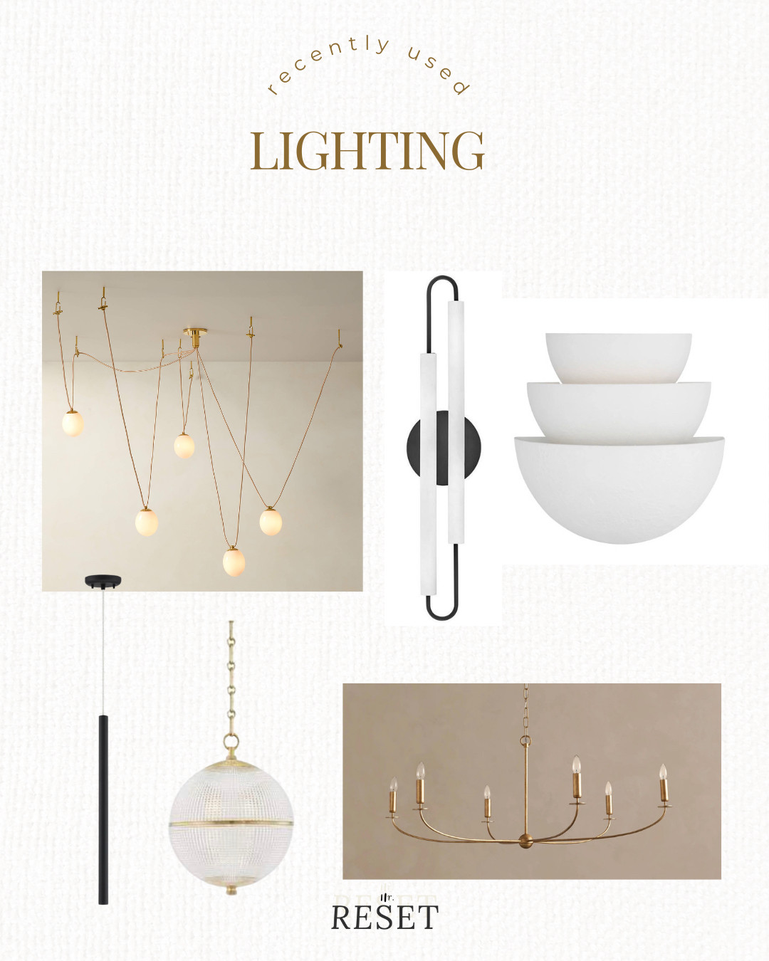 Recently used lighting that instantly elevates a space—clean lines, soft warmth, and timeless silhouettes that don’t date your home. These are the fixtures I reach for when I want a room to feel layered, high-end, and finished without overdoing it. 

 #LTKHome