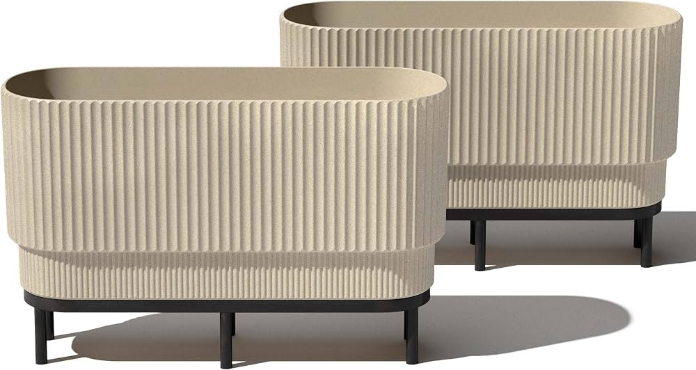 Veradek Demi Series Raised Long Planter for Indoor/Outdoor Use | Made from Plastic & Concrete w/W... | Amazon (US)