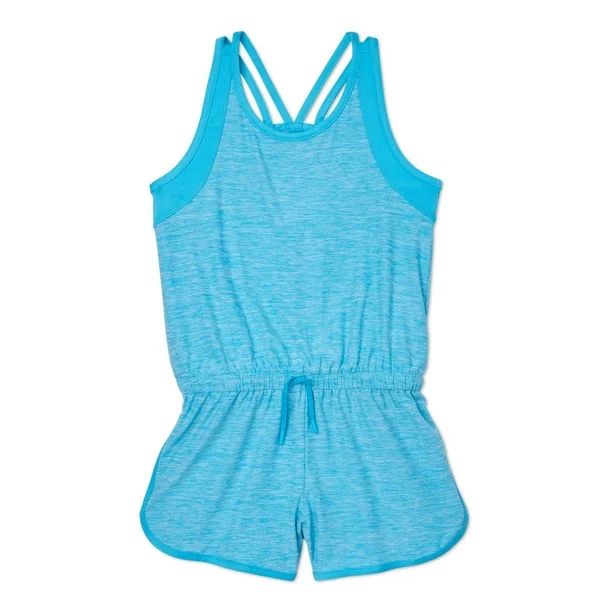 Athletic Works Heathered Racerback Active Romper Girls' 4-18 & Plus | Walmart (US)