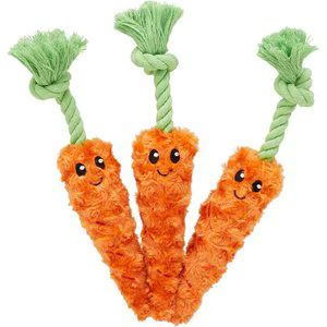 Frisco Carrot Plush with Rope Dog Toy, Small/Medium, 3 count | Chewy.com