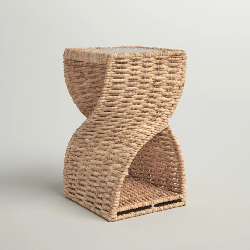 Engure 22.75'' Tall Glass Floor Shelf End Table | Wayfair North America